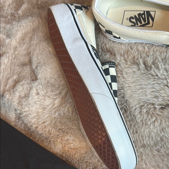 Vans Black and White Checkered Slip-On Sneakers - Picture 7 of 11
